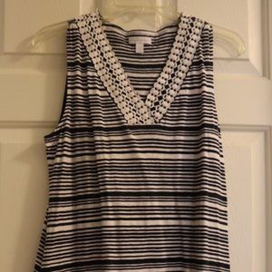 Charter Club Black and White Stripped